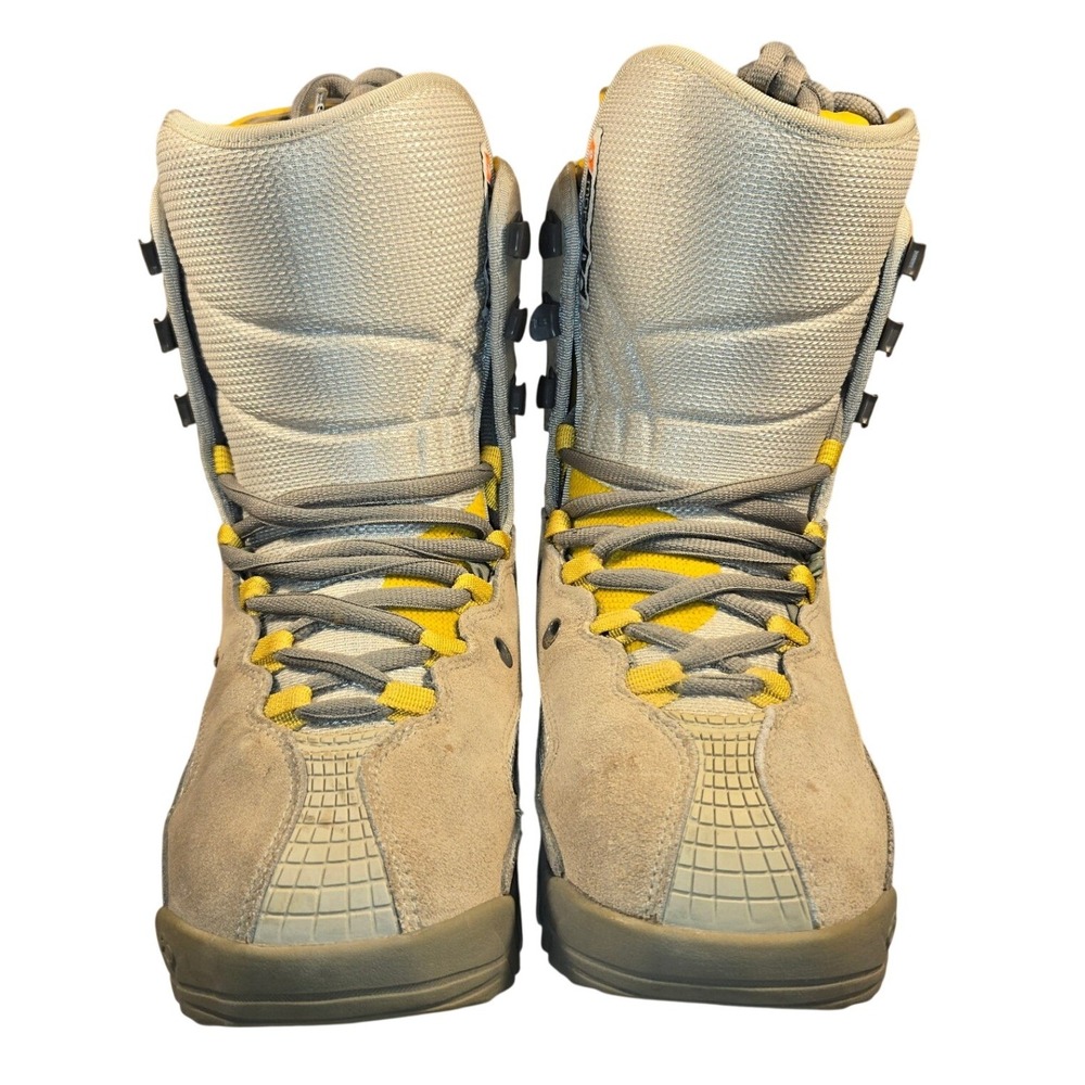 Burton Moto Snowboard Boots Womens 9 Grey Yellow Suede Laced 9956